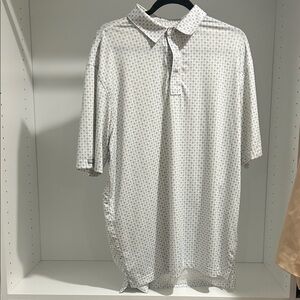 Straight Down Men's White Poker Polo Shirt